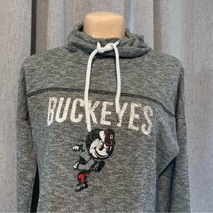 Tampa Bay Buccaneers Sweatshirt Women's Medium Gray High neck Fleece Tie Neck￼